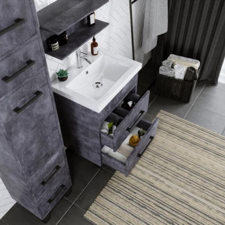 Тумба под раковину напольная Бриклаер ЧИЛИ цемент, 60 см, артикул 4627125415210