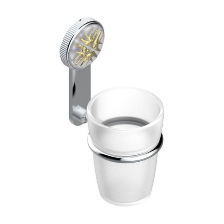 THG HIRONDELLES GOLD STAMPED Стакан стеклянный, настенный, цвет хром