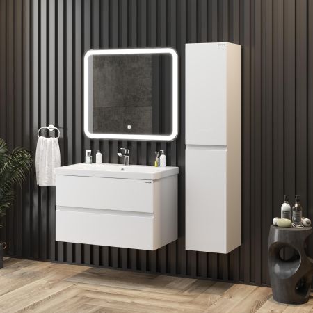 Тумба Onika Эвада 80 подвесная, белая (ум. Como 80), артикул 108058