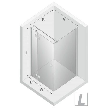 Душевое ограждение NEW TRENDY REFLEXA BLACK L 80x100x200 EXK-1334/EXK-0297 (черный), артикул EXK-1334/EXK-0297