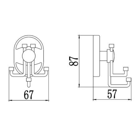 Крючок для ванной комнаты Savol S-007055, хром, артикул S-007055