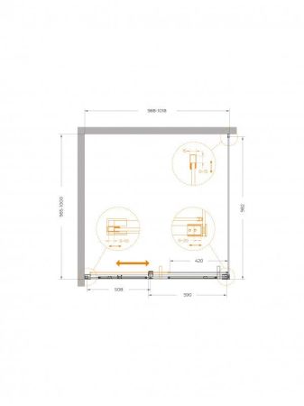 PLANE-A-1-100-C-IN Душевой уголок, артикул PLANE-A-1-100-C-IN