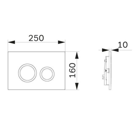 I110138 ErgoFit L, клавиша для инсталляции пластик, черный матовый, артикул I110138