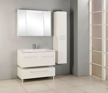 Тумба под раковину Акватон Мадрид 100 М 2 ящика 1A128001MA010 белая глянцевая, артикул 1A128001MA010