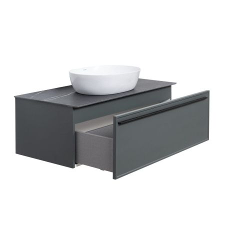 Тумба под раковину подвесная La Fenice Elba FNC-01-ELB-G-100, серо-зеленая, артикул FNC-01-ELB-G-100
