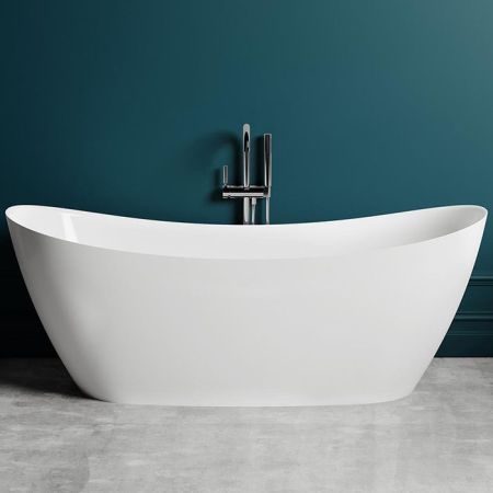 Salini NOEMI Ванна отдельностоящая 1850х810х720мм, донный клапан "Up&Down", сифон,  слив-перелив, мат-л: S-Stone, матовый, белый. Фурнитура: белая., артикул 101811SM