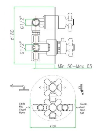 Смеситель для душа Webert Armony AM970902017 Хром Золото