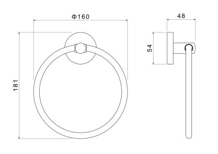 Полотенцедержатель кольцо AQUATEK AQ4212CR ОБЕРОН, артикул AQ4212CR