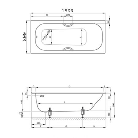 Опора для ванны, Bette, универсальная, комплект-2 штуки, артикул B23-1500
