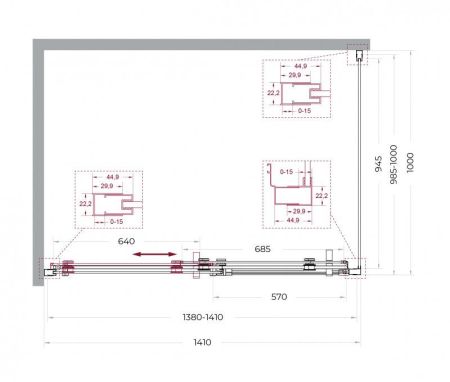 MARINO-2-AH-1-140/90-C-GM Душевой уголок, артикул MARINO-2-AH-1-140/90-C-GM