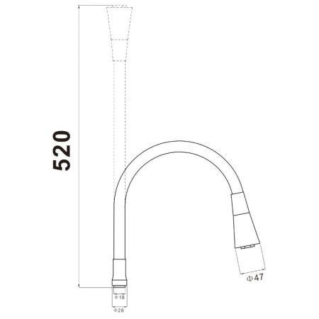 Гибкий излив для кухонного смесителя Savol S-MCG02, белый
