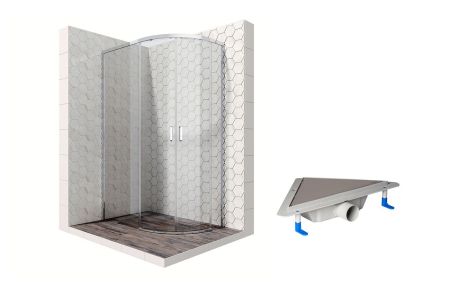 Душевой уголок Ambassador Queen 11011103L-ST4, полукруглый, угловой трап, 120х80, артикул 11011103L-ST4