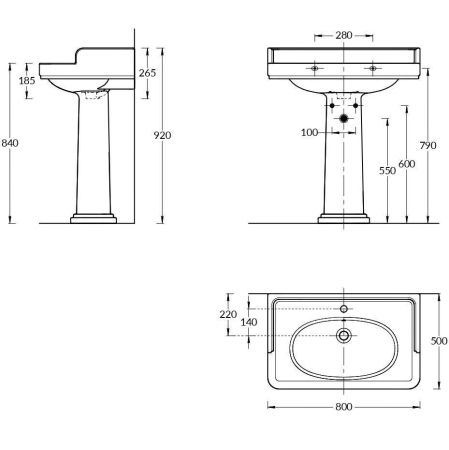 Раковина POMPEI подвесная/мебельная 80, белая глянцевая, артикул PO.wb.80