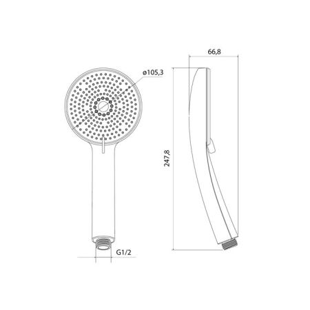 Лейка для душа Milardo Essential 5F (ESS5FCRM18), артикул ESS5FCRM18