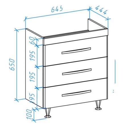 Тумба под раковину Bellezza Рокко 70 4635311660078 Бежевая Белая, артикул 4635311660078