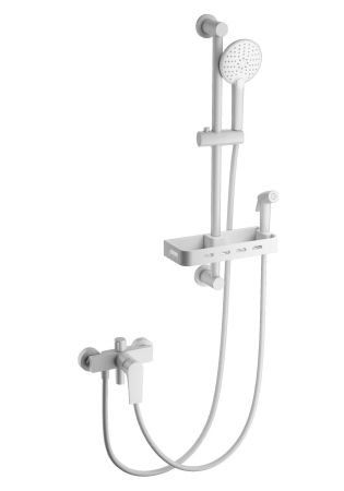 Смеситель для душа с гарнитуром WONZON & WOGHAND, Белый матовый (WW-A31003-MW), артикул WW-A31003-MW