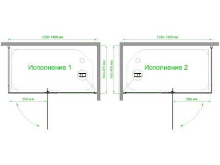 Душевой уголок Royal Bath  RB  HPVD-T 130х70х200 (прозрачное), артикул RB7130HPVD-T