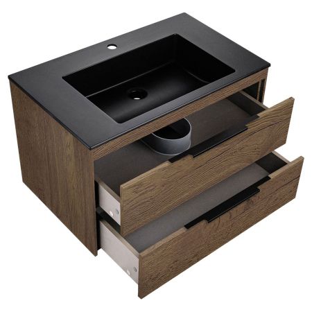 База под раковину Chiara 2D 800 подвесная, 2 выкатных ящика soft-close, T.Oak, артикул VMC-2C2800TO