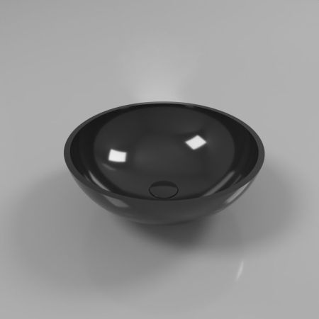 Умывальник WHITECROSS Cornelian D=43 (черный глянец) иск. камень, артикул 0714.043043.101