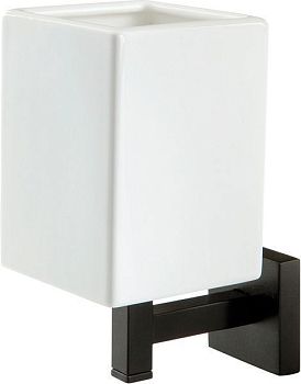 Stil Haus Urania, настенный керамический стакан, цвет чёрный матовый - черная матовая керамика