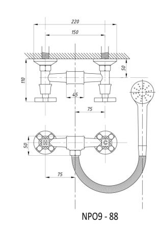 Смеситель для душа TSARSBERG (TSB-09-88) тип См-ДшДНРШл, артикул TSB-09-88