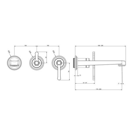 GESSI VENTI20 Смеситель для ванны встраиваемый, однорычажный, с переключателем на 2 положения, внешняя часть, цвет Finox Brushed Nickel, артикул 65042#149