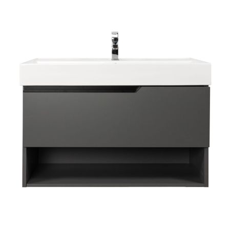 Комплект мебели Visobath Eleven, 1000 мм левый, цвет пепельный матовый лак (Ceniza), артикул 85607/Ceniza/EL