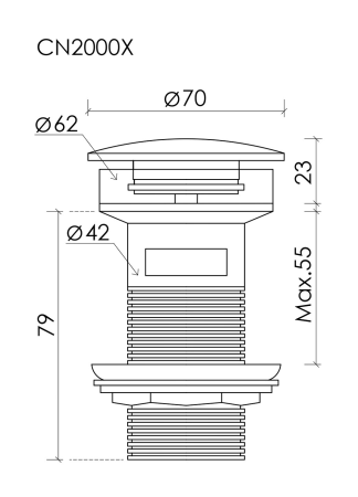 Донный клапан CN2000MBx, артикул CN2000MBx