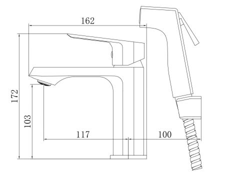 Смеситель Surf Blackс гигиен. душем, с акс., артикул: SF27HB, артикул SF27HB