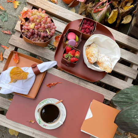 ADJ Прямоугольный плейсмат, 45x30 см., цвет: коньяк/бордо, артикул 0002.09/30