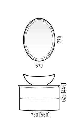 Тумба подвесная "Огайо 75 Z2", Гамма 56, артикул SD-00000609