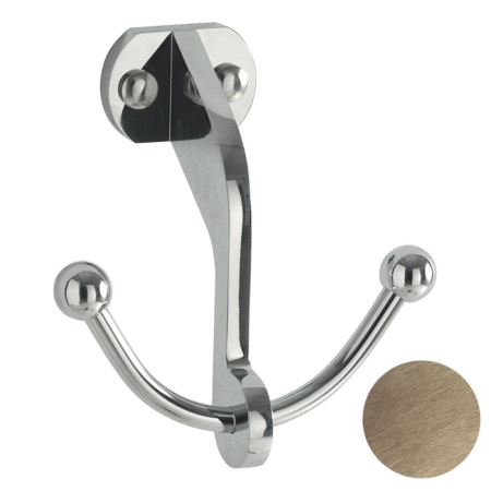 KERASAN Крючок двойной, цвет бронза, артикул 742493