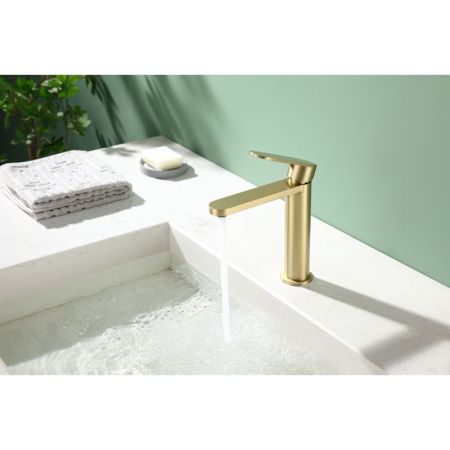 Смеситель для раковины Raglo R10.10.03, золотой сатин