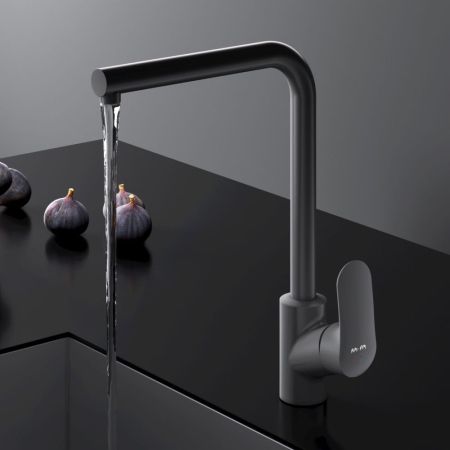 F8005022 Like, смеситель для кухни L-образный излив, черный, шт., артикул F8005022