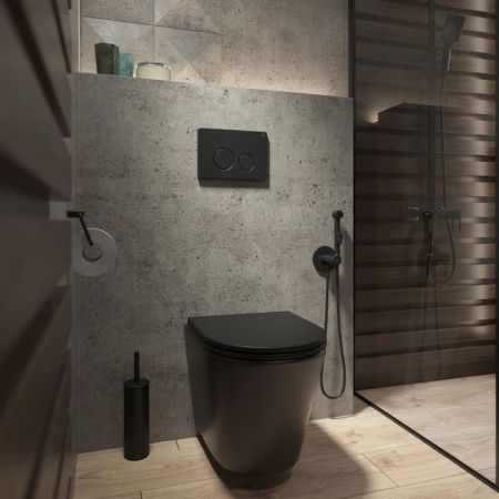 Клавиша смыва IDDIS чёрная Unisteel 001 (UNS01MBi77), артикул UNS01MBi77