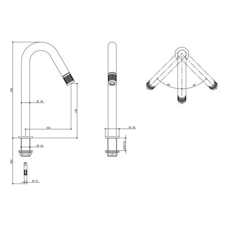 Bongio Time 2020 Смеситель для раковины с высоким поворотным изливом из нержавеющей стали, артикул 70532AS00