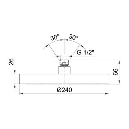 Fantini AF/21 Верхний душ, D240мм, цвет: Matt Copper PVD
