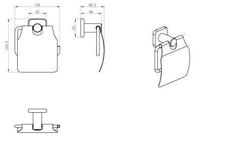 Держатель для туалетной бумаги с крышкой WONZON & WOGHAND, Хром (WW-V1802-CR)