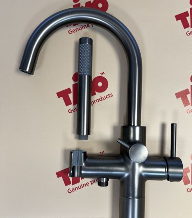 Смеситель напольный для ванны с душем Timo Saona 2310/18Y-CR черное золото, артикул 2310/18Y-CR