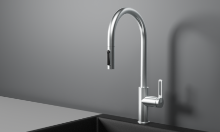 Смеситель для кухни GRANULA с выдвижным изливом и подключением к фильтру (8168, НЕРЖ), артикул 8168, НЕРЖ