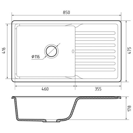 Кухонная мойка GranFest QUARZ 73, песочный, артикул 73 песочный