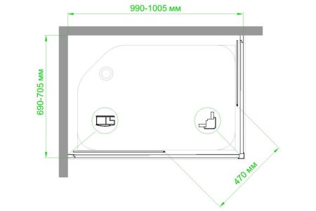 Душевой уголок Royal Bath RB HPD-C-BL 100х70х200 (матовое), артикул RB7100HPD-C-BL