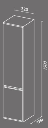 Шкаф пенал SanVit Мэри-4 32 pmery в цвете Ral подвесной Белый глянец, артикул pmery