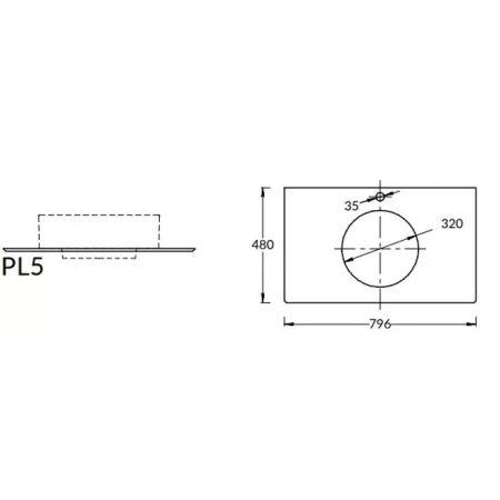 Спец. изделие декоративное для накладных раковин Риальто 80, песочное, артикул PL5.SG560420R\80