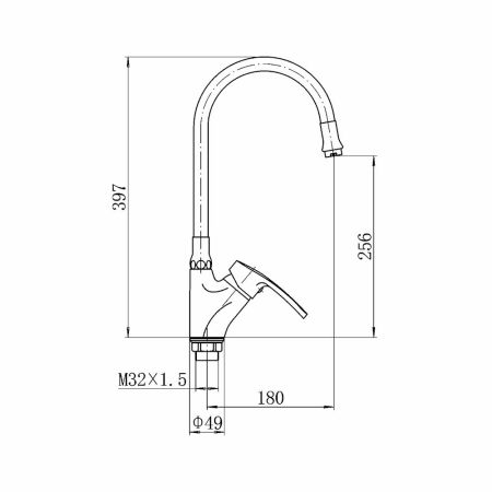 Смеситель для кухни с гибким изливом FASHUN A4466+A7257, серый/хром