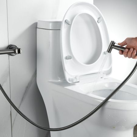 Гигиенический душ со смесителем Raffine F207T, оружейная сталь