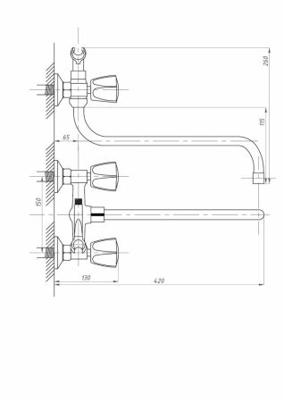 Смеситель для ванны с душем FAUZT FZs-511-17 тип См-ВУДРНШлА, артикул FZs-511-17