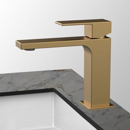 Смеситель для раковины Cube VBF-1C01BG однорычажный, брашированное золото, артикул VBF-1C01BG
