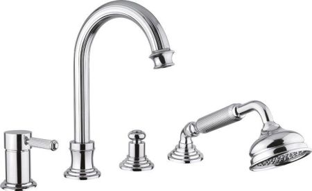 Смеситель на борт ванны с выдвижным душем и переключателем CEZARES OLIMP-BVDM, артикул OLIMP-BVDM-01-L