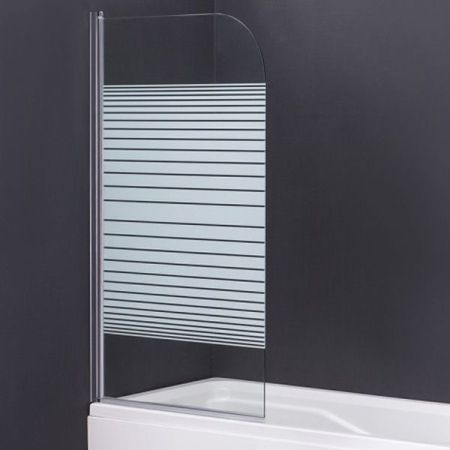 Шторка на ванну Grossman GR-100P 100 Хром стекло с узором, артикул GR-100P